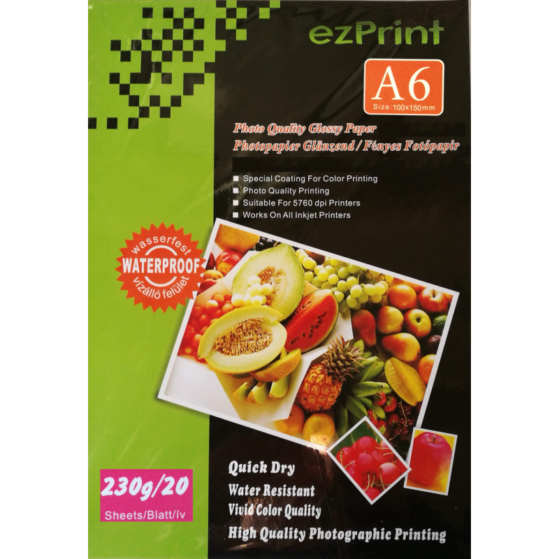 InkJet Photopapier 10x15 20Blatt 230g glänzend