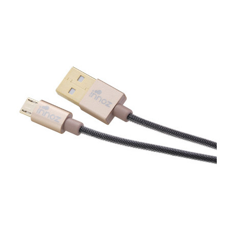 Innoz USB-Micro 2.4A Quick-Charge vergoldet 25cm Ladekabel goldfarben