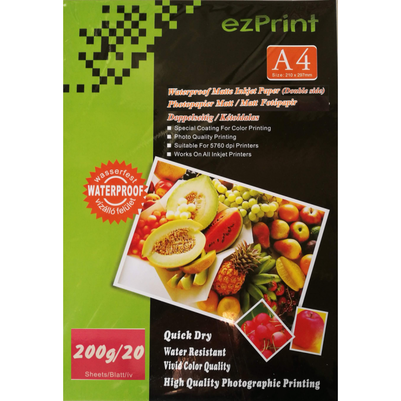 InkJet Photopapier doppelseitig A4 20Blatt 200g matt