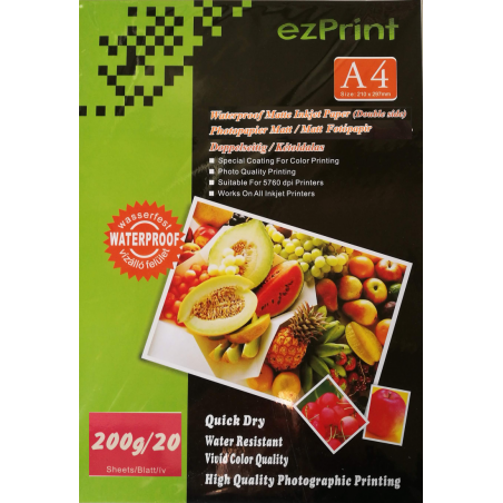 InkJet Photopapier doppelseitig A4 20Blatt 200g matt