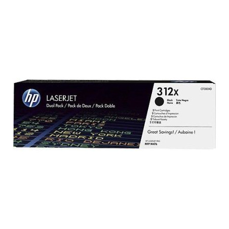 HP Toner 312X schwarz hohe Kapazität, 2er Pack (CF380XD)