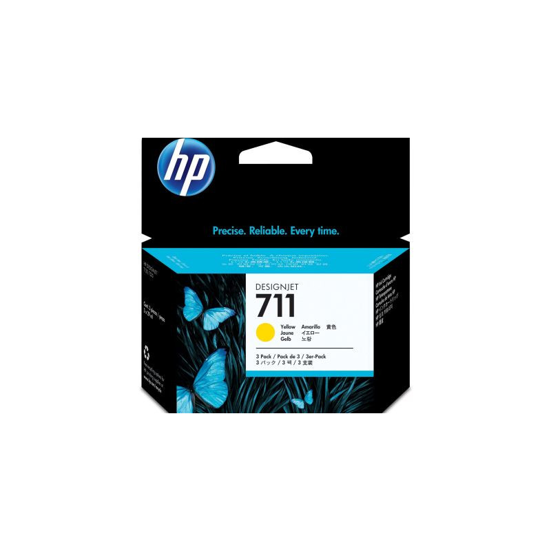 HP 711 Tinte gelb, 3er-Pack (CZ136A)