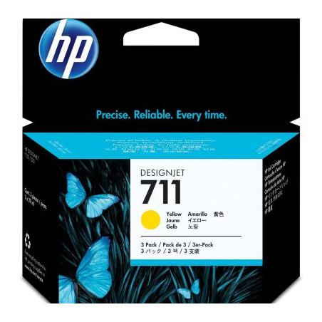 HP 711 Tinte gelb, 3er-Pack (CZ136A)