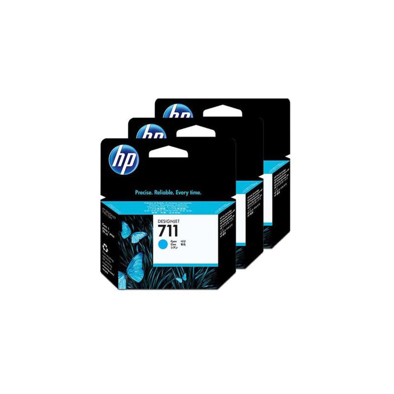 HP 711 Tinte cyan, 3er-Pack (CZ134A)