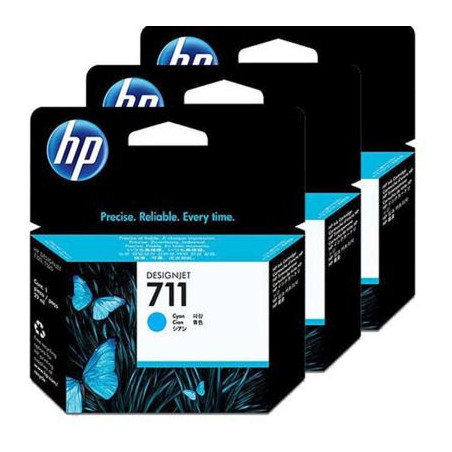 HP 711 Tinte cyan, 3er-Pack (CZ134A)