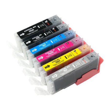 Tintenpatrone kompatibel zu Canon PGI550XLBK/CLI551XL C/M/Y +grau mit Chip Multipack