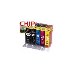 PGI-520BK/CLI-521BKCMY+GRAU 6er Bundle mit CHIP kompatibel