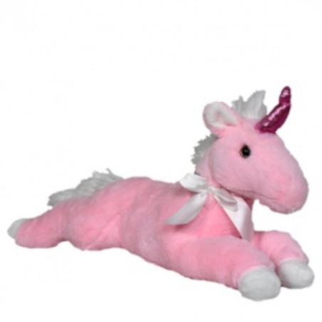 Einhorn liegend 46cm rosa