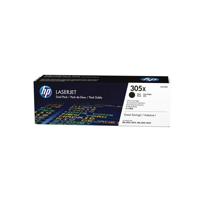 HP Toner 305X schwarz, 2er-Pack (CE410XD)