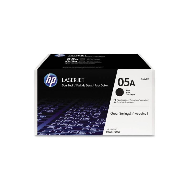 HP Toner 05A schwarz, 2er-Pack (CE505D)