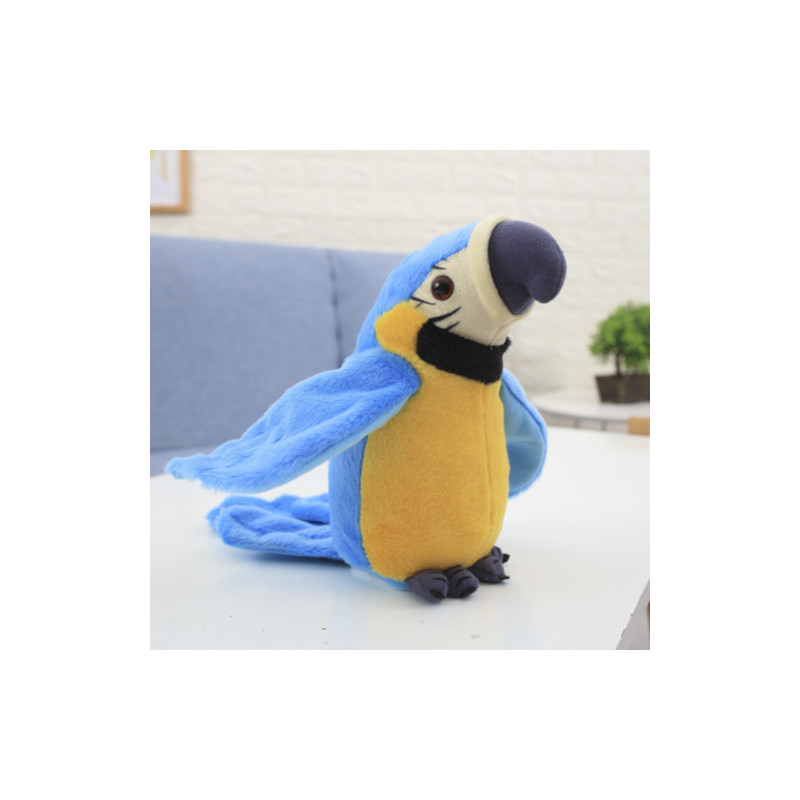 Sprechender Interaktiver Papagei blau 21cm