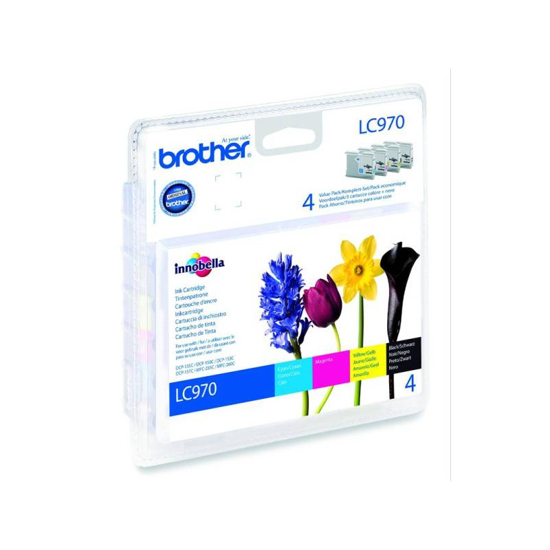 Brother LC970 Multipack (Black, Cyan, Magenta, Yellow) (LC970VALBP)