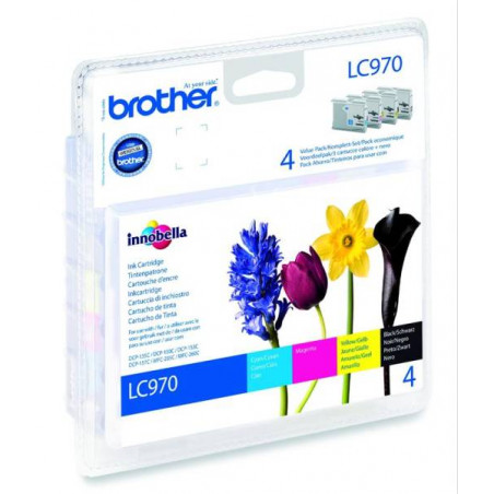 Brother LC970 Multipack (Black, Cyan, Magenta, Yellow) (LC970VALBP)