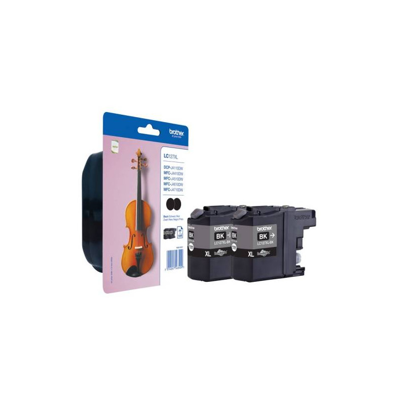 Brother LC-127XLBKBP2 Black (Twin Pack) (LC127XLBKBP2)