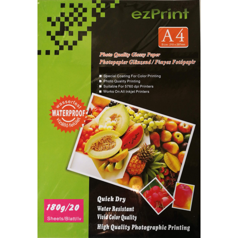 InkJet Photopapier A4 20Blatt 180g glänzend