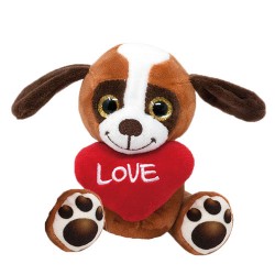 Plüsch Hund Basset mit Herz 14cm