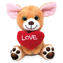 Plüsch Hund Welsh Corgi Pembroke mit Herz 14cm