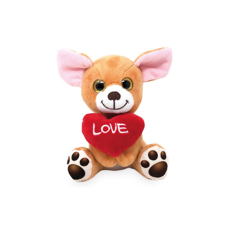 Plüsch Hund Welsh Corgi Pembroke mit Herz 14cm