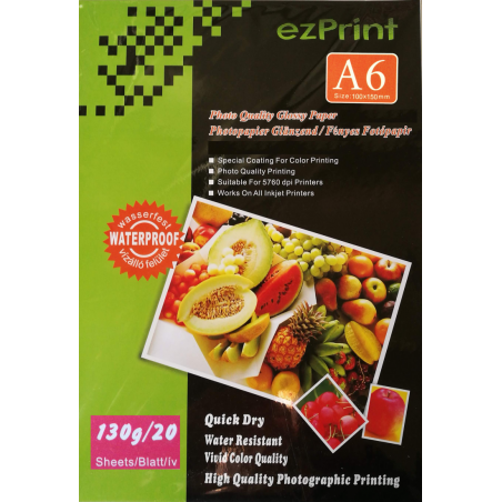 InkJet Photopapier 10x15 20Blatt 130g glänzend