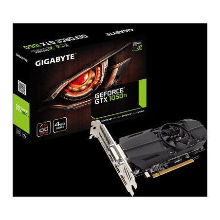 Gigabyte GeForce GTX 1050 Ti OC LP 4G, 4GB GDDR5, DVI, 2x HDMI, DisplayPort (GV-N105TOC-4GL)