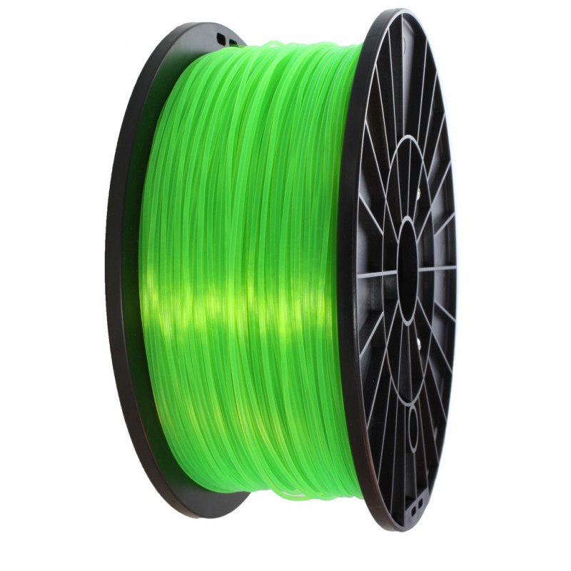 3D filament 1,75 mm TPU rubber gummi transparent grün 800g