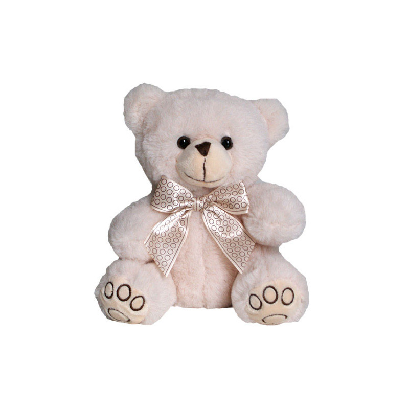 Plüschbär 20cm mit großer Masche creme