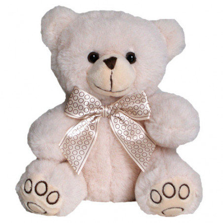Plüschbär 20cm mit großer Masche creme