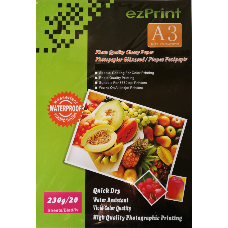 InkJet Photopapier A3 20Blatt 230g glänzend