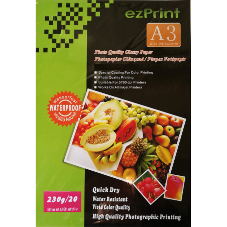 InkJet Photopapier A3 20Blatt 230g glänzend